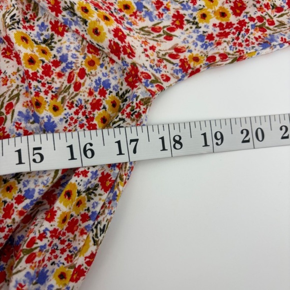 LOFT Outlet Womens Multicolor Floral Smocked Off Shoulder Puff Sleeve Top Size S - Picture 5 of 6
